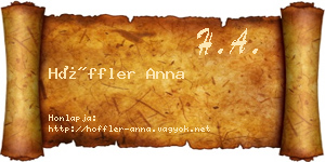 Höffler Anna névjegykártya