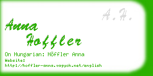 anna hoffler business card